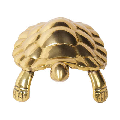 Golden Brass Tortoise Figurine – Vastu & Feng Shui Décor