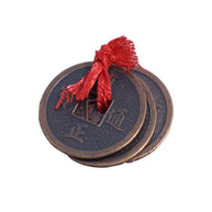 Feng Shui Vastu Remedies Dragon Phoenix 3 good luck Coins Set Brass – Wealth, Prosperity, Money, Good Luck