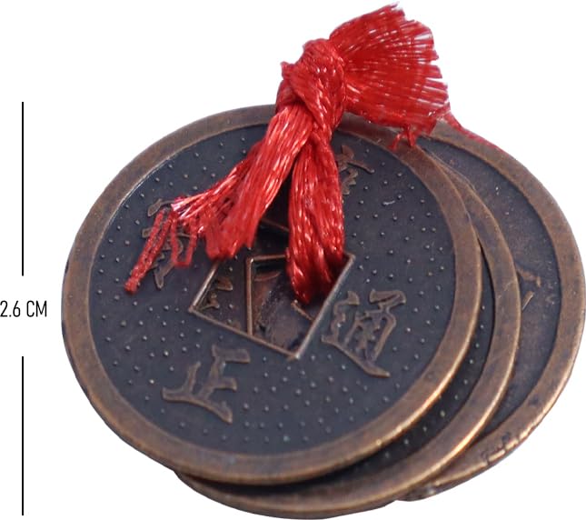 Feng Shui Vastu Remedies Dragon Phoenix 3 good luck Coins Set Brass – Wealth, Prosperity, Money, Good Luck