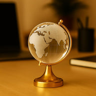 Feng Shui Crystal Globe With Golden Stand For Good Luck