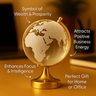 Feng Shui Crystal Globe With Golden Stand For Good Luck