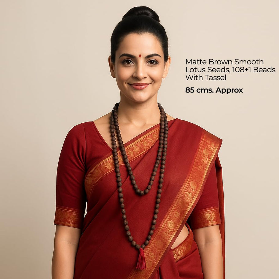 108 Big Lotus Seeds Kamal Gatta Japa Mala for Laxmi Pooja and Wearing