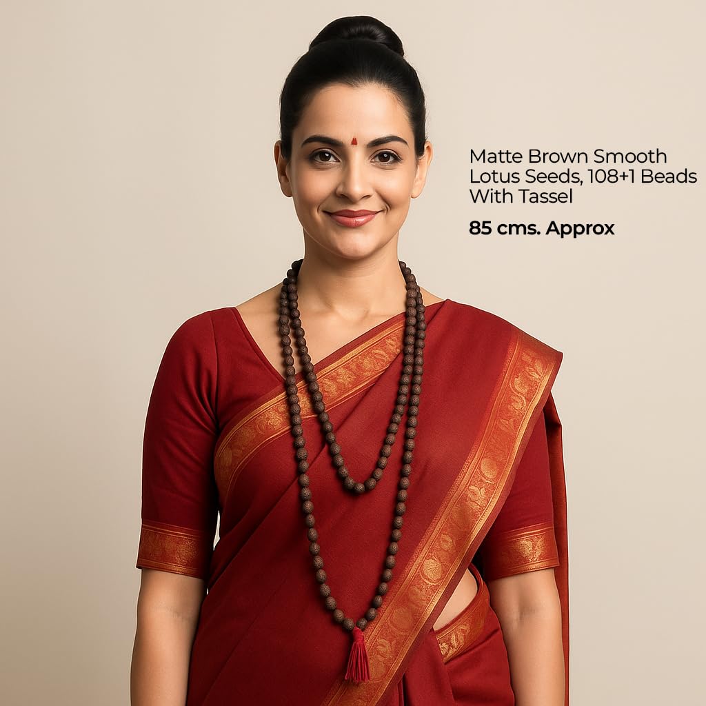 108 Big Lotus Seeds Kamal Gatta Japa Mala for Laxmi Pooja and Wearing