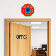 Feng Shui Chinese Convex Vastu Bagua(Pa Kua) Mirror For Positive(Chi) Energy | Wall/Door Decor For Protection,Wood, Multicolour.