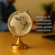 Feng Shui Crystal Globe With Golden Stand For Good Luck