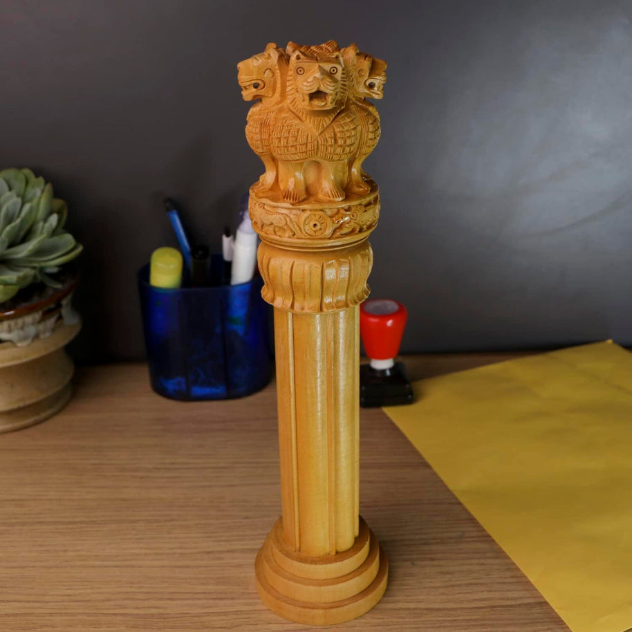 Ashoka Pillar Indian National Emblem- Ideal for Office & Home Decor Showpiece - Best for Gifting- Ideal Gift Decorative Showpiece