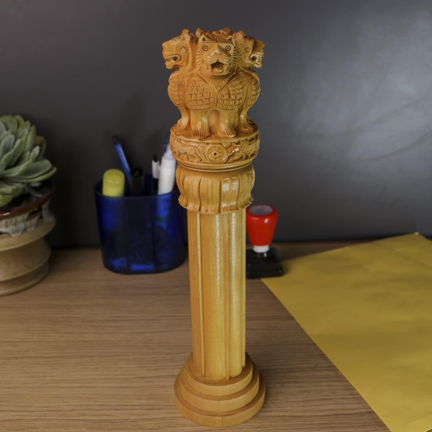 Ashoka Pillar Indian National Emblem- Ideal for Office & Home Decor Showpiece - Best for Gifting- Ideal Gift Decorative Showpiece