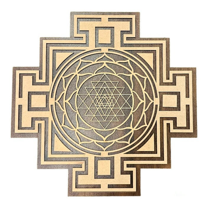 Wall Hanging Wooden Shree Yantra
