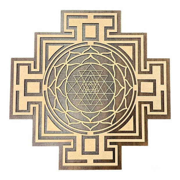 Wall Hanging Wooden Shree Yantra