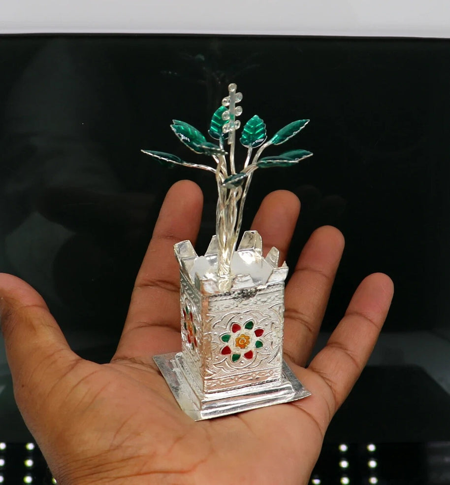 925 sterling silver tulsi plant basil rosary plant for puja temple articles