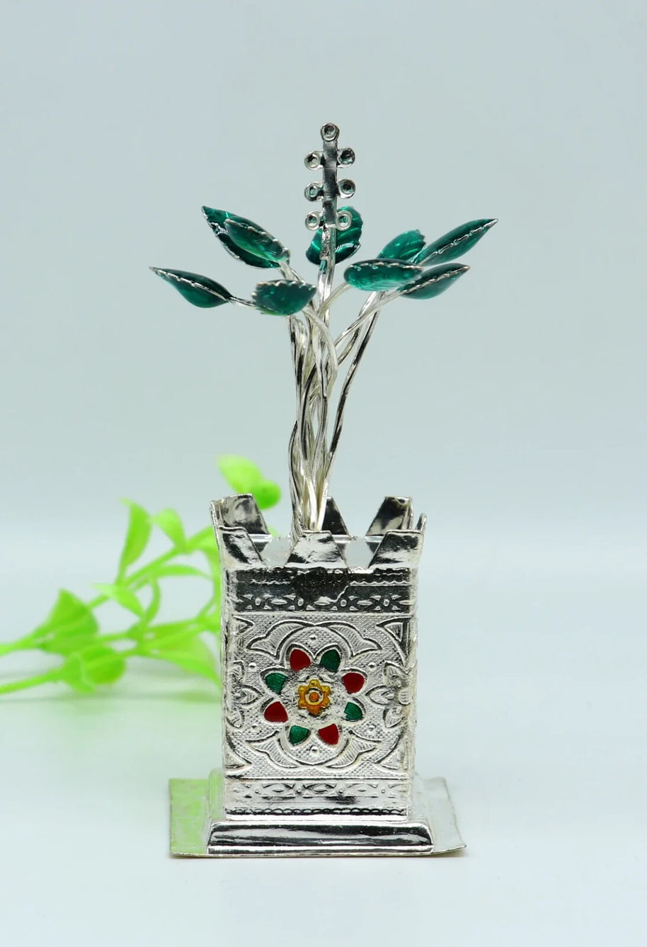 925 sterling silver tulsi plant basil rosary plant for puja temple articles