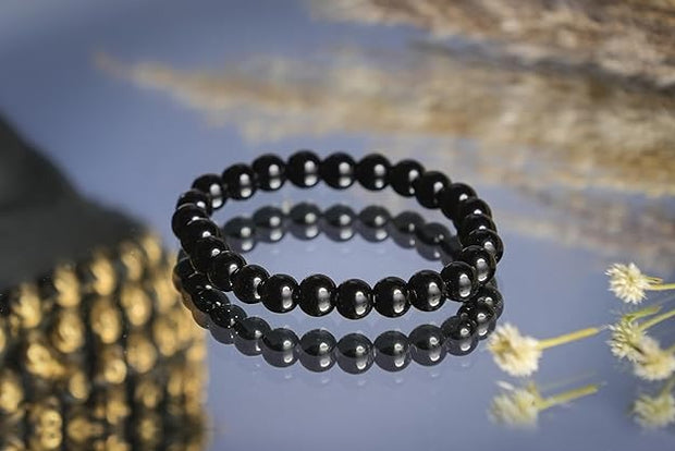 Natural Black Tourmaline Bracelet for Men, Women, Boys, Girls, Strong Protection from Negativity Energy