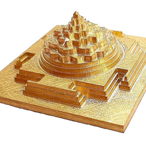 Maha Meru Shree Yantra 3D Meru Shree Yantra -Gold Plated /Brass with Accurate Cutting