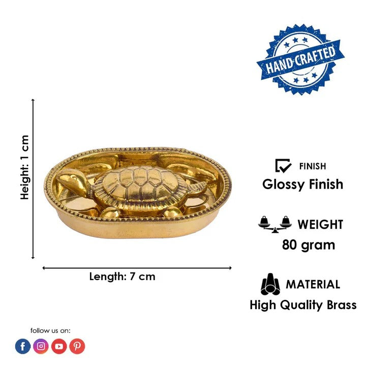 Vastu Feng Shui Brass Turtle For Good Luck (Vastu Kachua/Tortoise)