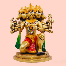 Brass Panchmukhi Hanuman Statue