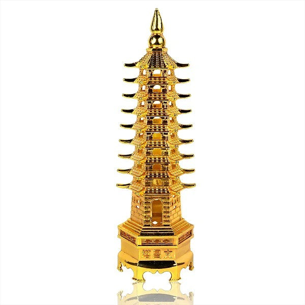 Feng Shui Golden Education Tower for Student Study Table Remedy for Academic and Education Good Luck for Children