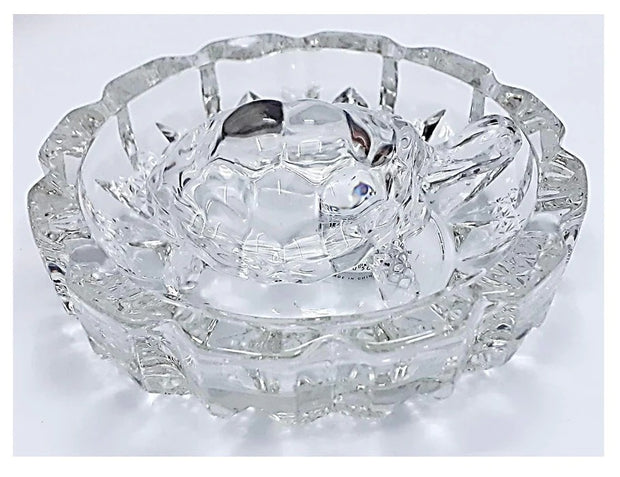 kachua Plate Glass Crystal Turtle Tortoise with Plate for Feng Shui and Vastu Best Gift for Good Luck Original (Glass Crystal)