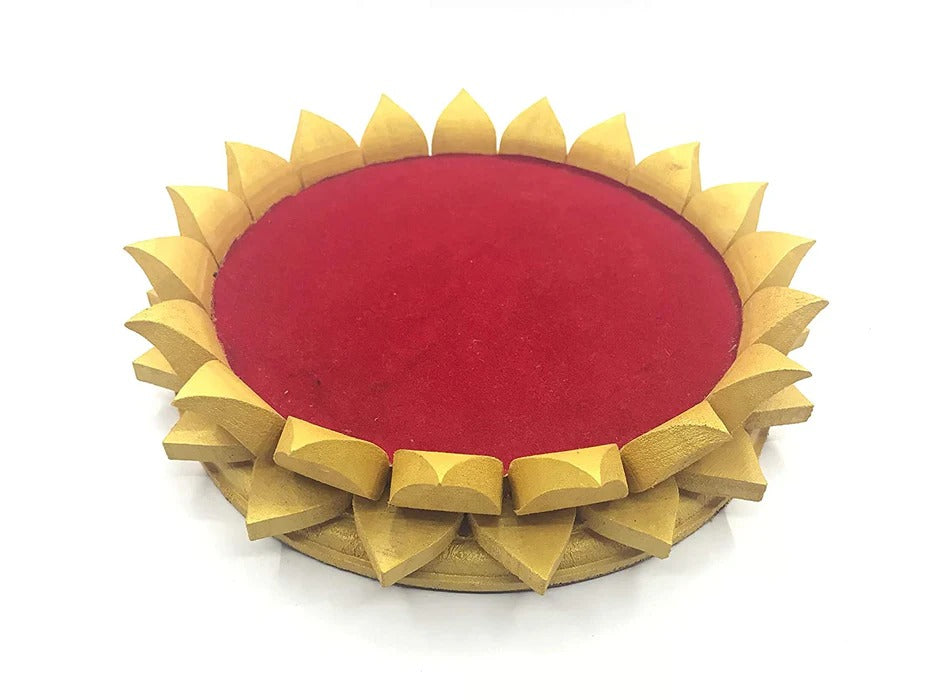 Wooden Lotus Kamal Aasan-Where god Resides, Made Of ShriParni Wood For Keeping Maha Meru Shri Yantra