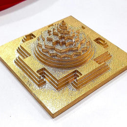 Maha Meru Shree Yantra 3D Meru Shree Yantra -Gold Plated /Brass with Accurate Cutting