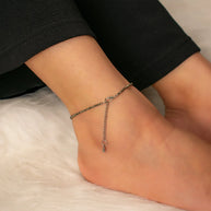 raw pyrite anklet