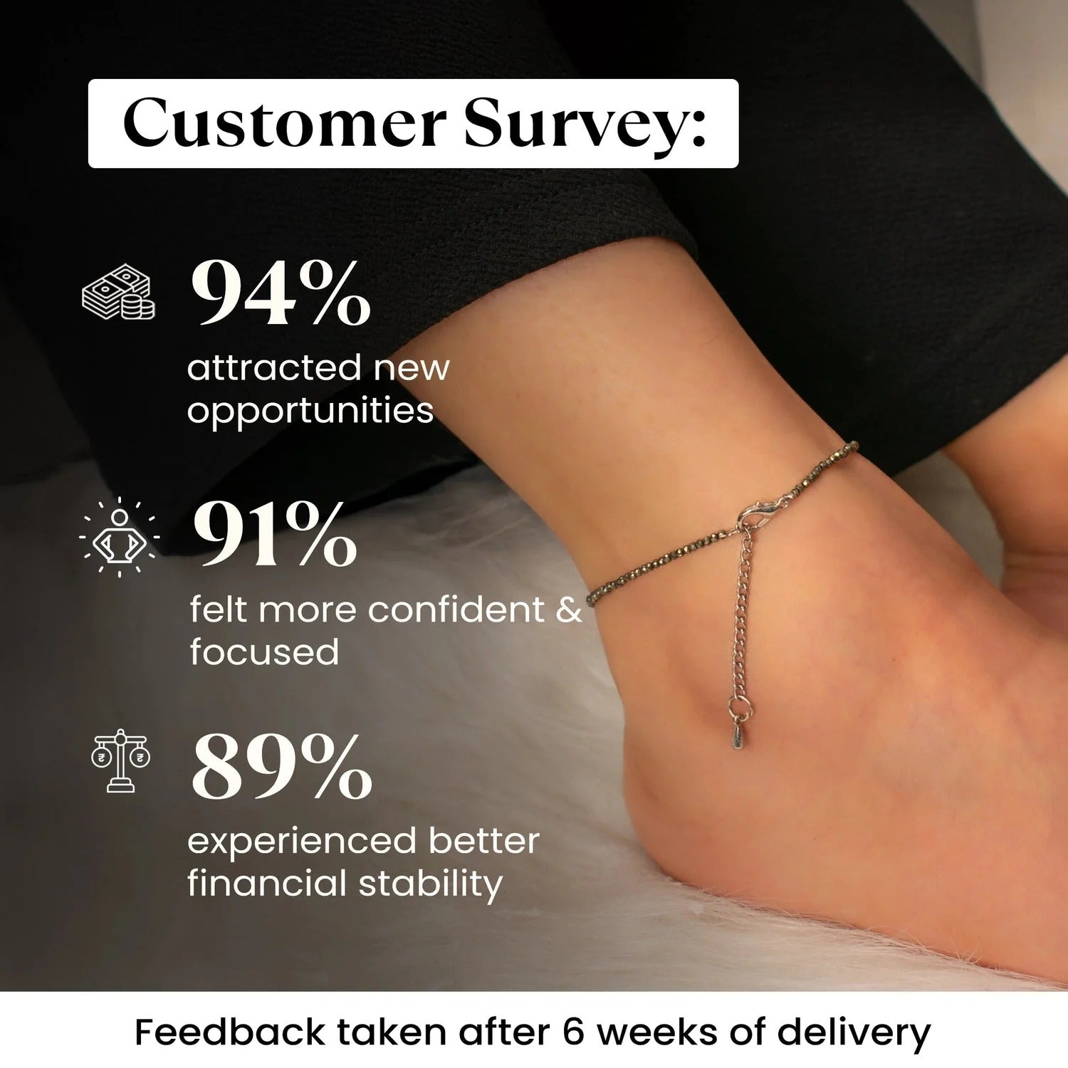 raw pyrite anklet