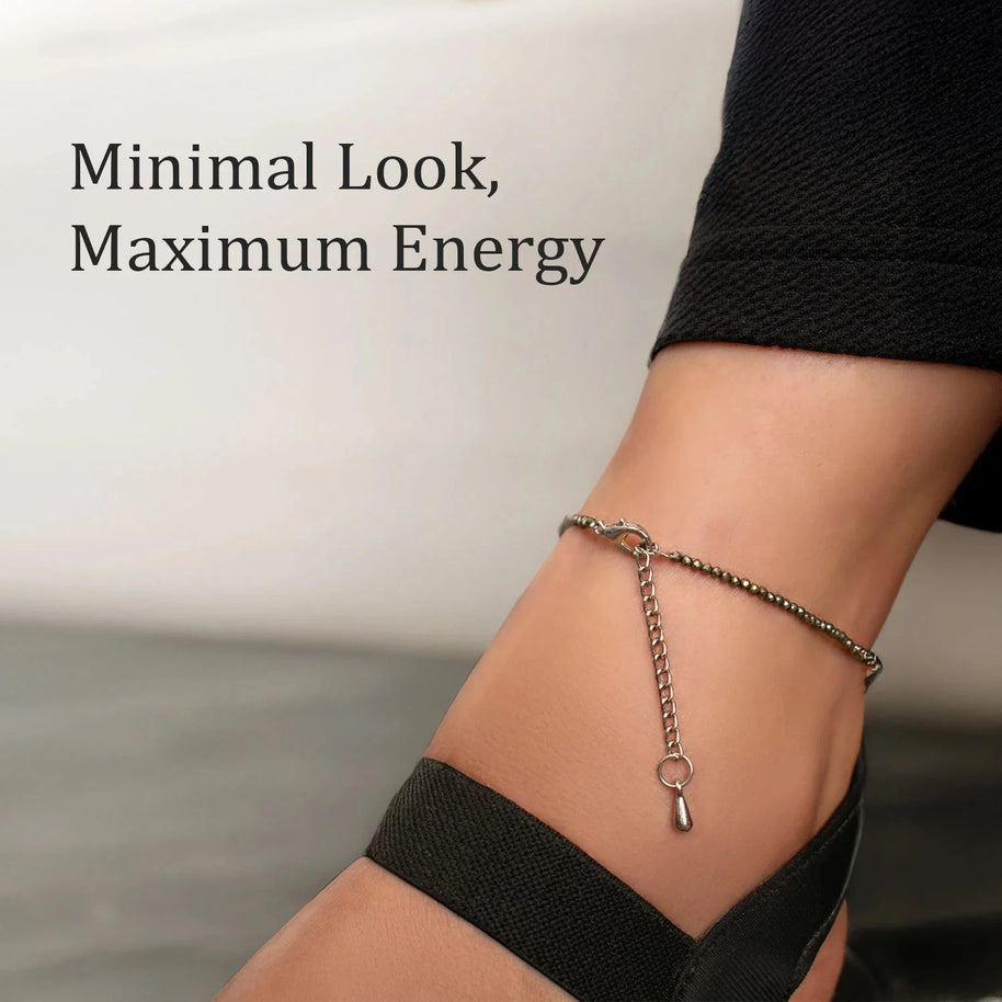 raw pyrite anklet