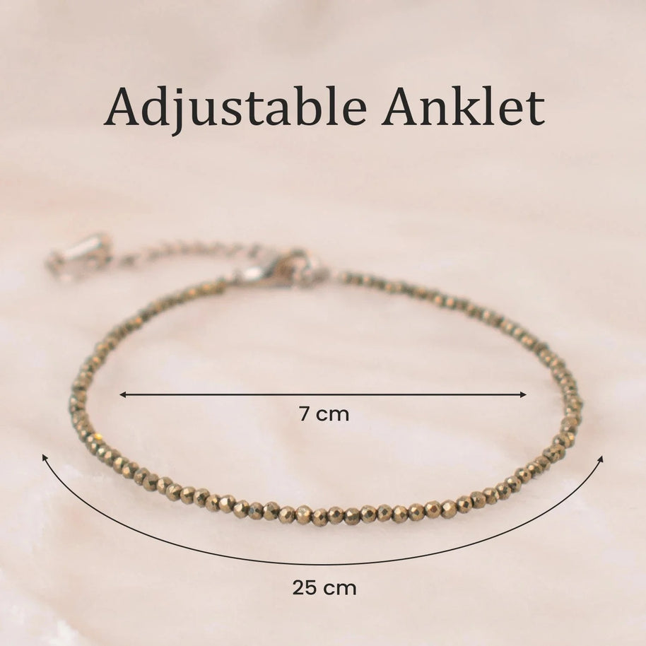 raw pyrite anklet