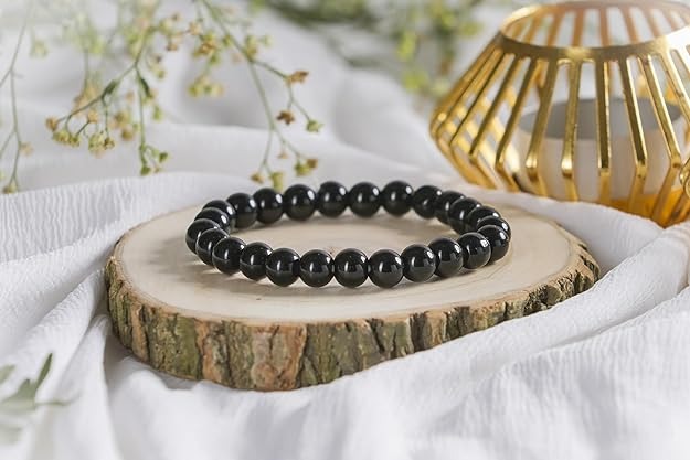 Natural Black Tourmaline Bracelet for Men, Women, Boys, Girls, Strong Protection from Negativity Energy