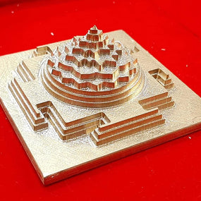 Maha Meru Shree Yantra 3D Meru Shree Yantra -Gold Plated /Brass with Accurate Cutting