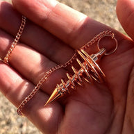 Copper Metal Light Weight Spiral Cone Point Pendulum. Healing Dowsing Reiki Pendulum for Divination and Chakra Balancing