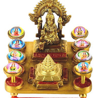 Brass Ashtalaxmi Shree Yantra Chowki