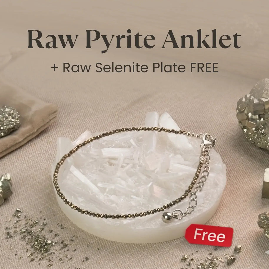 raw pyrite anklet