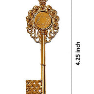 Bronze Kuber Kunji Key With Kuber Statue Original Vastu Fengshui for Wealth & Prosperity (Yellow)