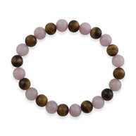 Rose Quartz Tiger Eye Combination Bracelet