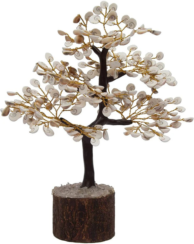 Natural & Original Gomti Chakra Tree for Good Luck & Prosperity (100 Beads Approx) Decorative Showpiece - 20 cm (Stone, Multicolor)