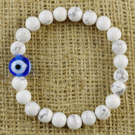 Howlite Beads With Blue Evil Eye Bracelet For Protection Healing