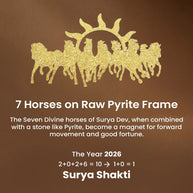 7 horse frame with raw pyrite