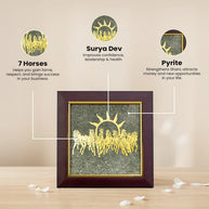 7 horse frame with raw pyrite