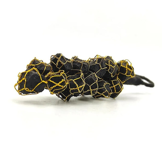 Natural Black Tourmaline Raw Stone Chunks Door Hanging For Protection