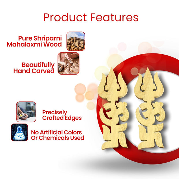 Energised Shriparni Trishul Om Swastik (Pair)