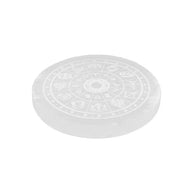 Zodiac Sign Selenite Charging Plate | Purify & Amplify Energy | Crystal Cleansing & Recharging