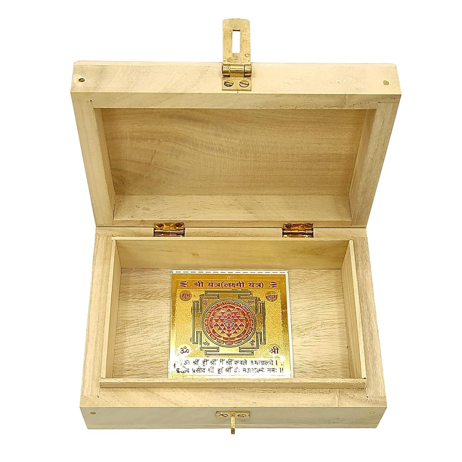 Auspicious Shriparni Cash Box Vastu Products For Wealth, Money, Finance Home Office Factory Shop Tijori Decor Housewarming Gifts (Size 8.5 x 5.5 inches, Wooden)