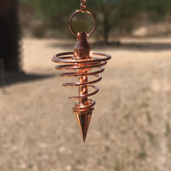Copper Metal Light Weight Spiral Cone Point Pendulum. Healing Dowsing Reiki Pendulum for Divination and Chakra Balancing