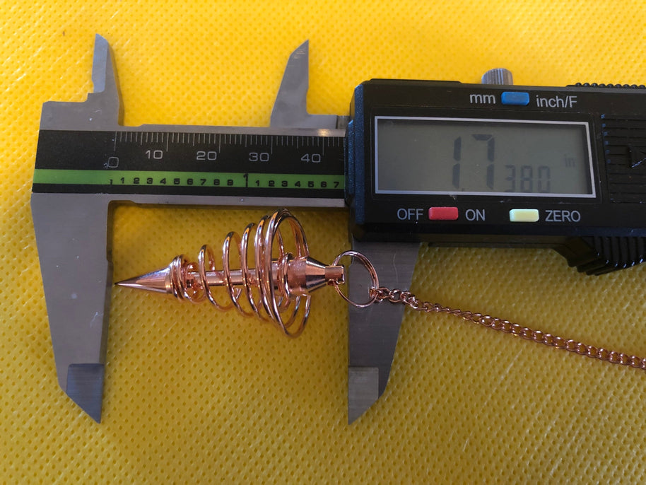Copper Metal Light Weight Spiral Cone Point Pendulum. Healing Dowsing Reiki Pendulum for Divination and Chakra Balancing