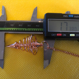 Copper Metal Light Weight Spiral Cone Point Pendulum. Healing Dowsing Reiki Pendulum for Divination and Chakra Balancing