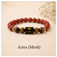 Aries (मेष राशि) Zodiac Red Jasper & Tiger Eye Bracelet
