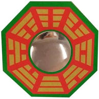 Feng Shui Chinese Convex Vastu Bagua(Pa Kua) Mirror For Positive(Chi) Energy | Wall/Door Decor For Protection,Wood, Multicolour.