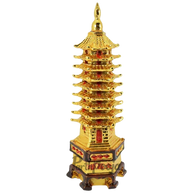 Feng Shui Golden Education Tower for Student Study Table Remedy for Academic and Education Good Luck for Children