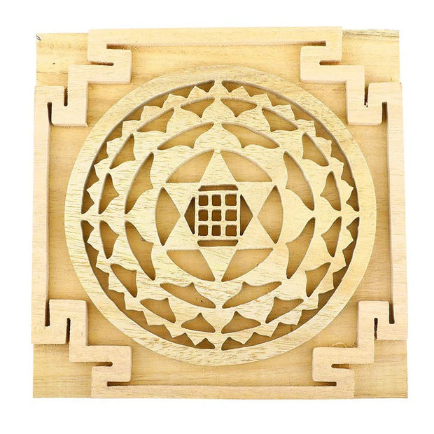 Sevan/Shriparni Wood Kuber Yantra for Health Wealth Home/Office