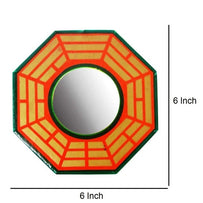 Feng Shui Chinese Convex Vastu Bagua(Pa Kua) Mirror For Positive(Chi) Energy | Wall/Door Decor For Protection,Wood, Multicolour.
